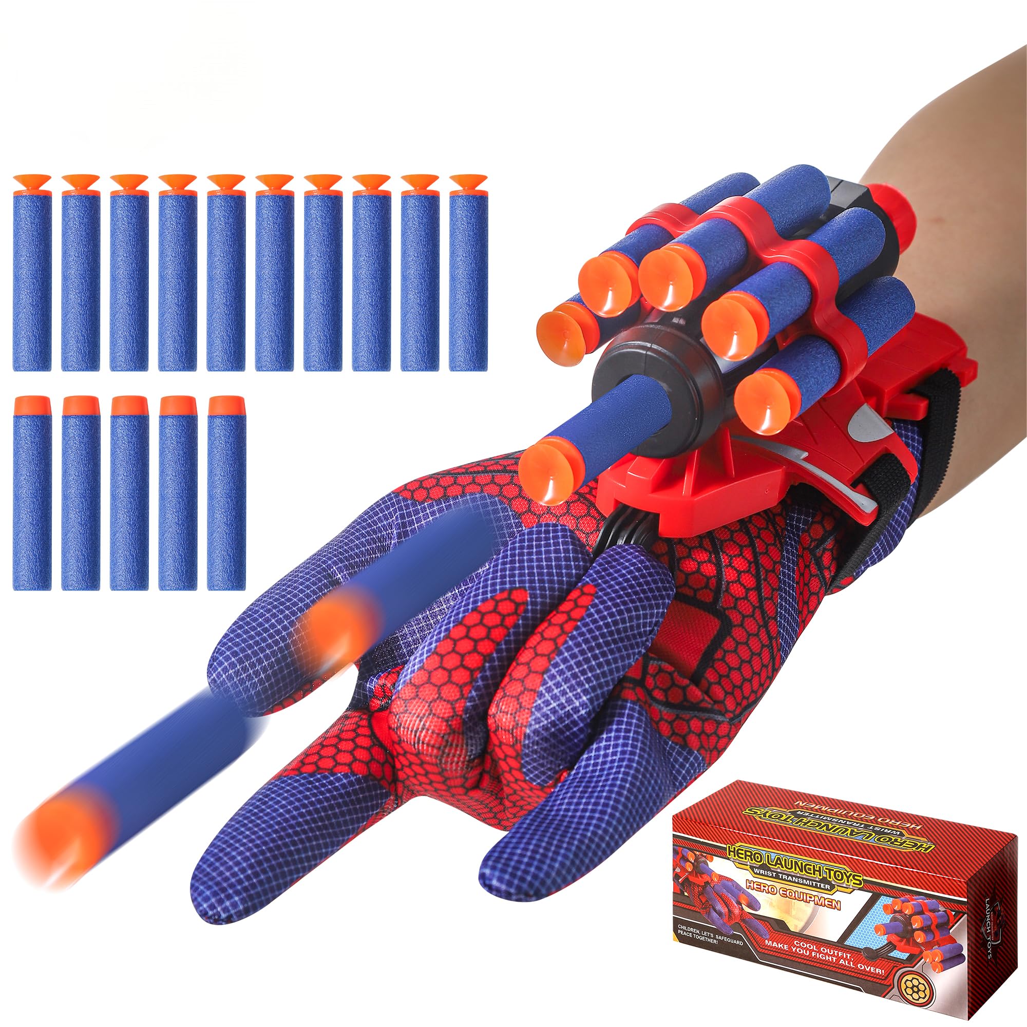AIUAZA shooting toy glove and wrist launcher for imaginative indoor play