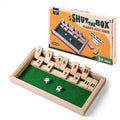 AIUAZA Shut The Box wooden board with dice for portable family fun.