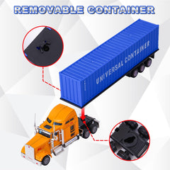 AIUAZA truck front in yellow with blue container for vibrant play visuals.
