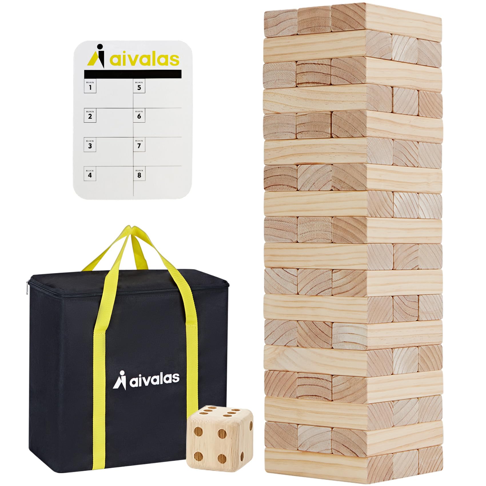 Aivalas Giant Timber Tower assembled for backyard family play.