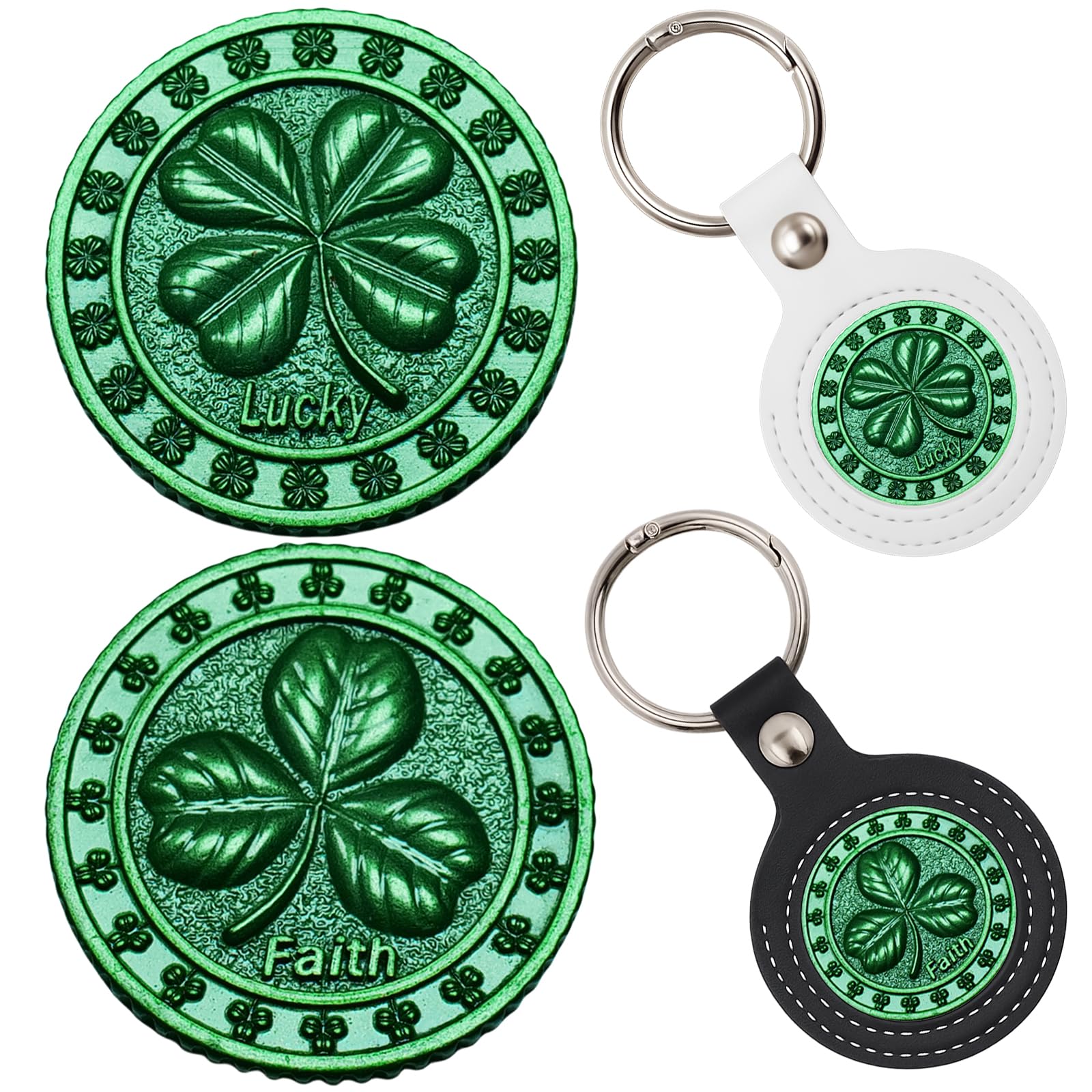 aiviwiai lucky scratcher tool keychain with four-leaf clover coin for scratch-offs