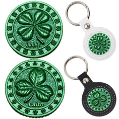 aiviwiai lucky scratcher tool keychain with four-leaf clover coin for scratch-offs