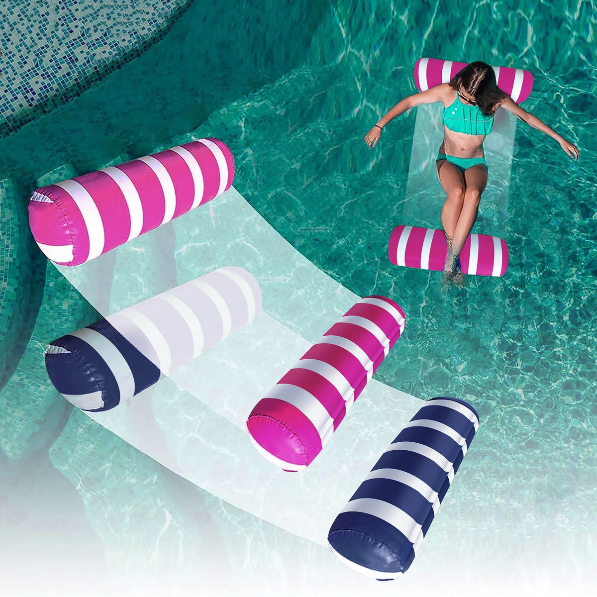 AIWAN LEZHI navy pool float ready for relaxing pool lounging