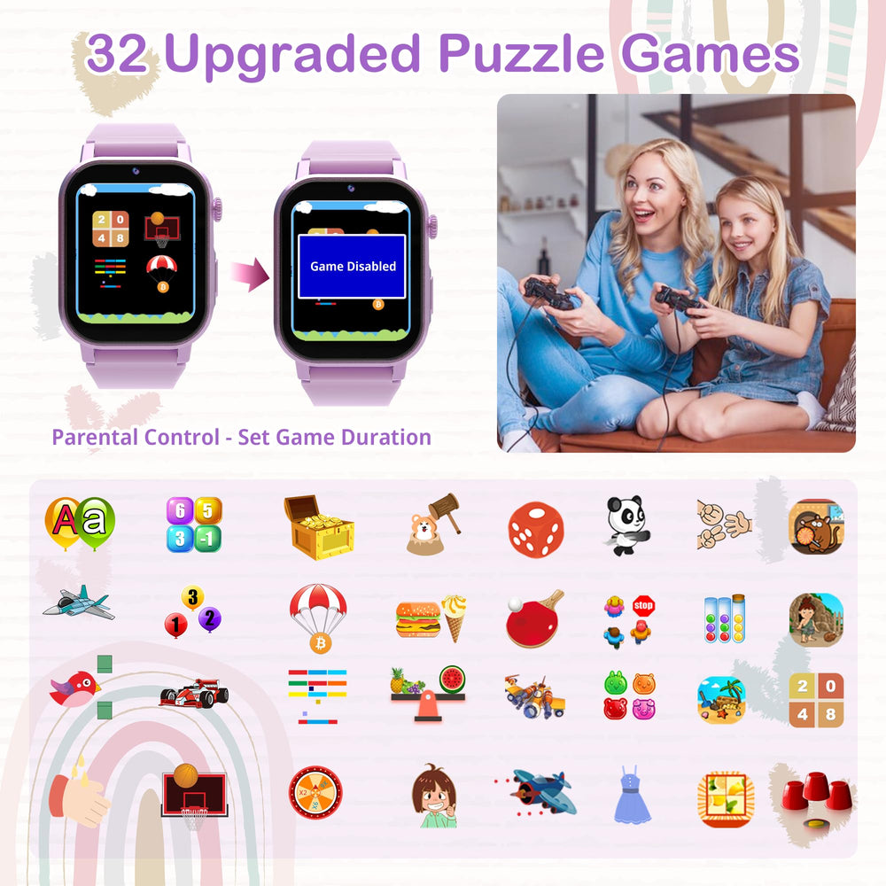 AIWIEP Kids Smart Watch camera selfie capturing memories with fun stickers