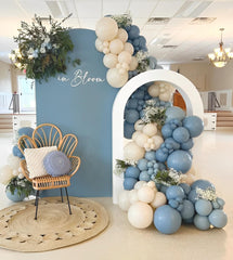 AIWolf haze blue balloon 12in complements pastel themes and cozy venues