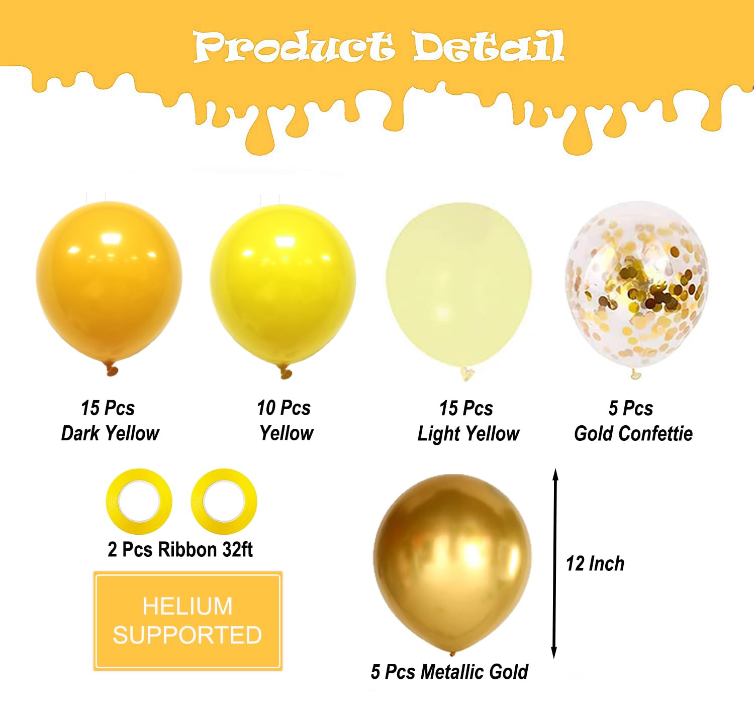 Aiwolf mustard-yellow balloons arranged for weddings and birthdays with warm, festive charm.