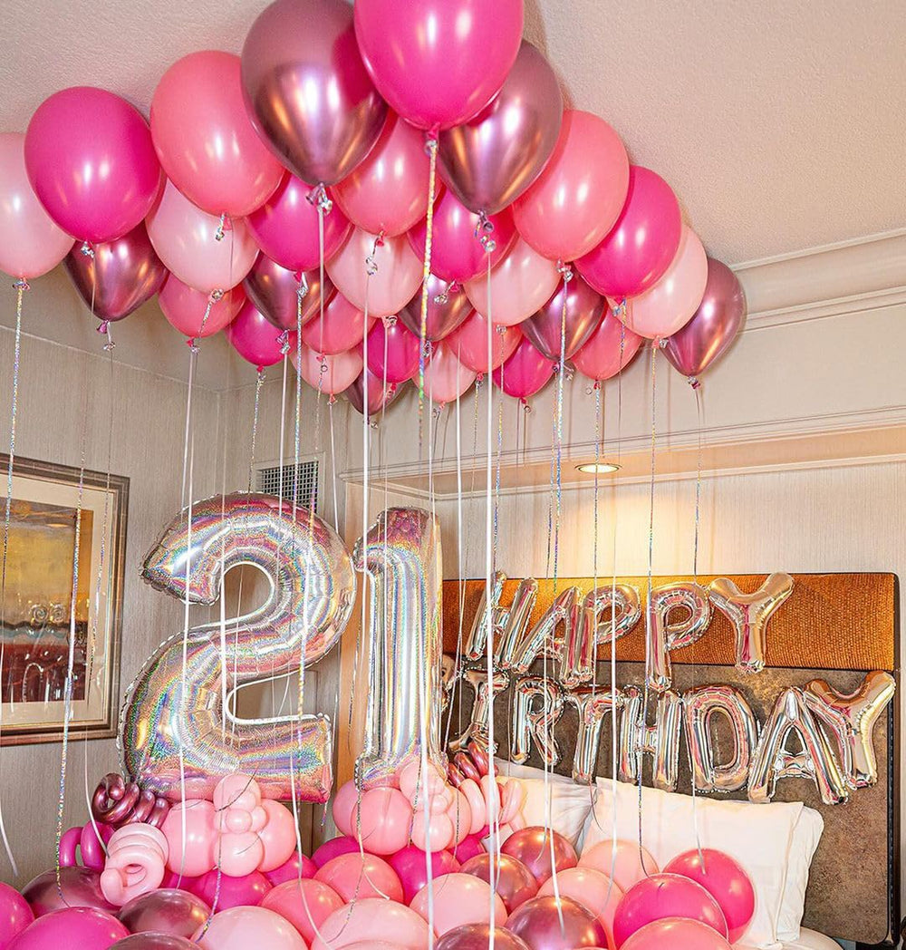 Aiwolf pink balloon ribbon set helps finish a coordinated decor