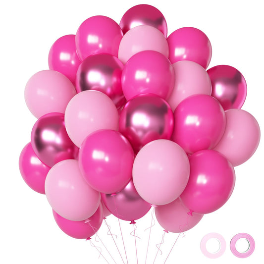 Aiwolf pink balloons set in hot pink for festive birthday decor