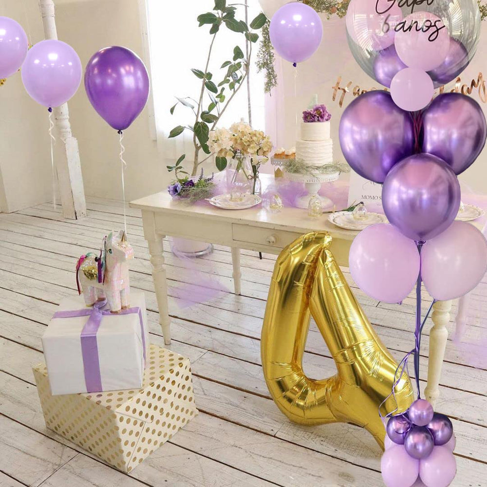Aiwolf white matte balloons pair well with lavender tones for versatile decor.