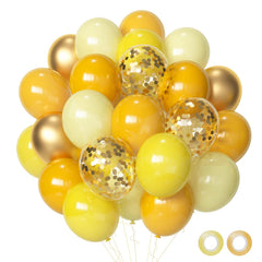 Aiwolf yellow-gold-confetti balloons for elegant party decor and photo-worthy balloon bouquets.