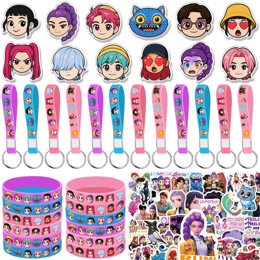 AIXPROBEAD Demon Hunters 96pcs gift set for stylish K-pop party favors.