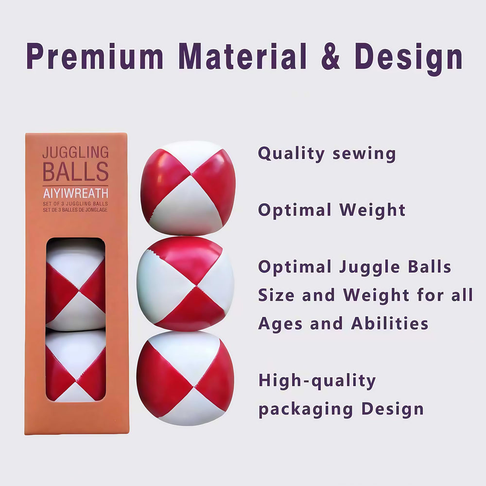 AIYIWREATH juggling ball 3-pack four-panel design for even weight