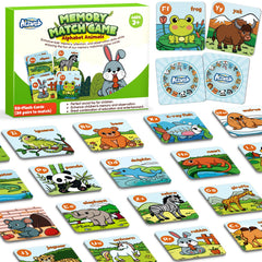 Aizweb Alphabet Match Game cards with bright letters for memory matching fun.
