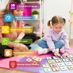 Aizweb CVC Word Match Game: colorful cards capture attention and engage young learners.