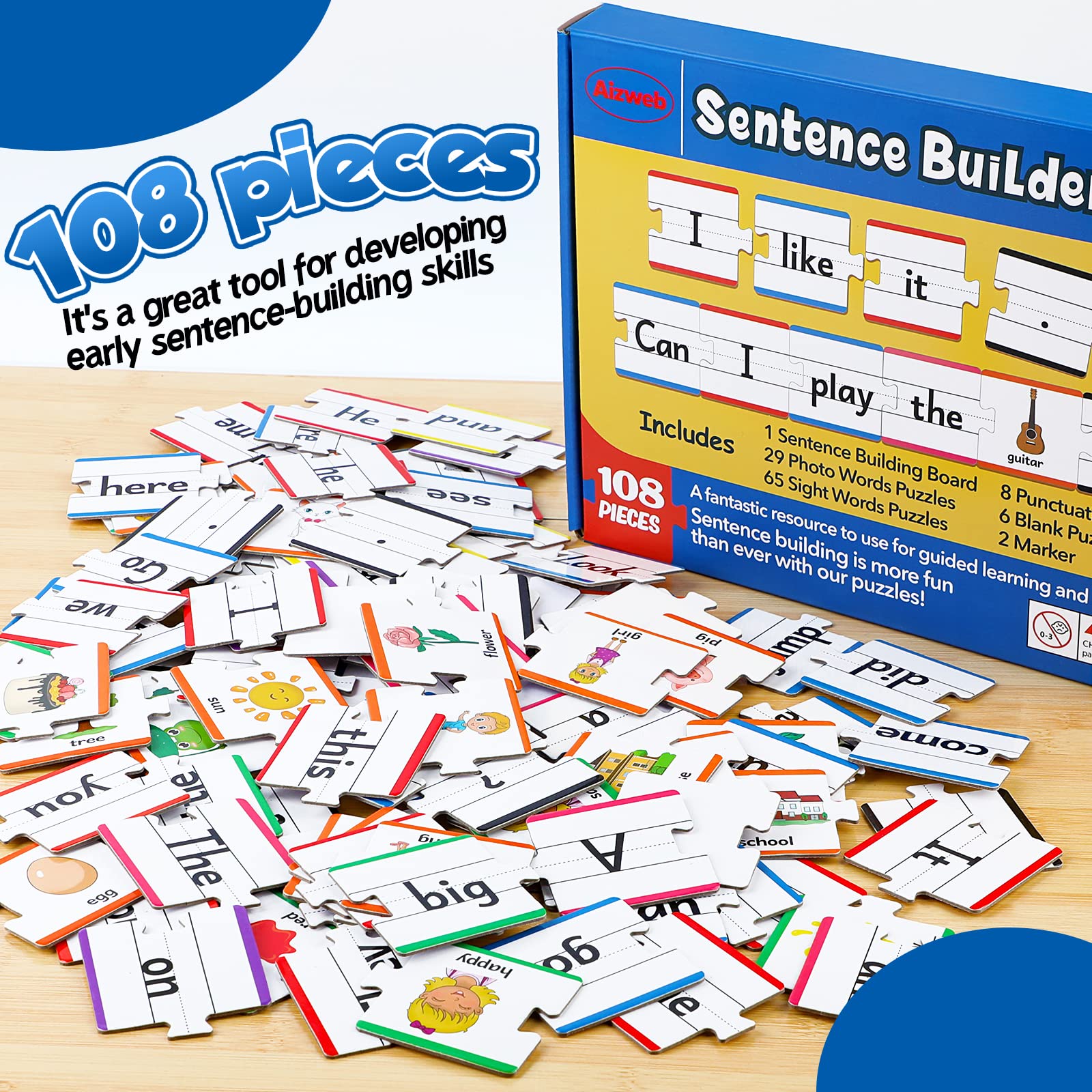 Aizweb dry-erase markers and eraser for reusable sentence practice.