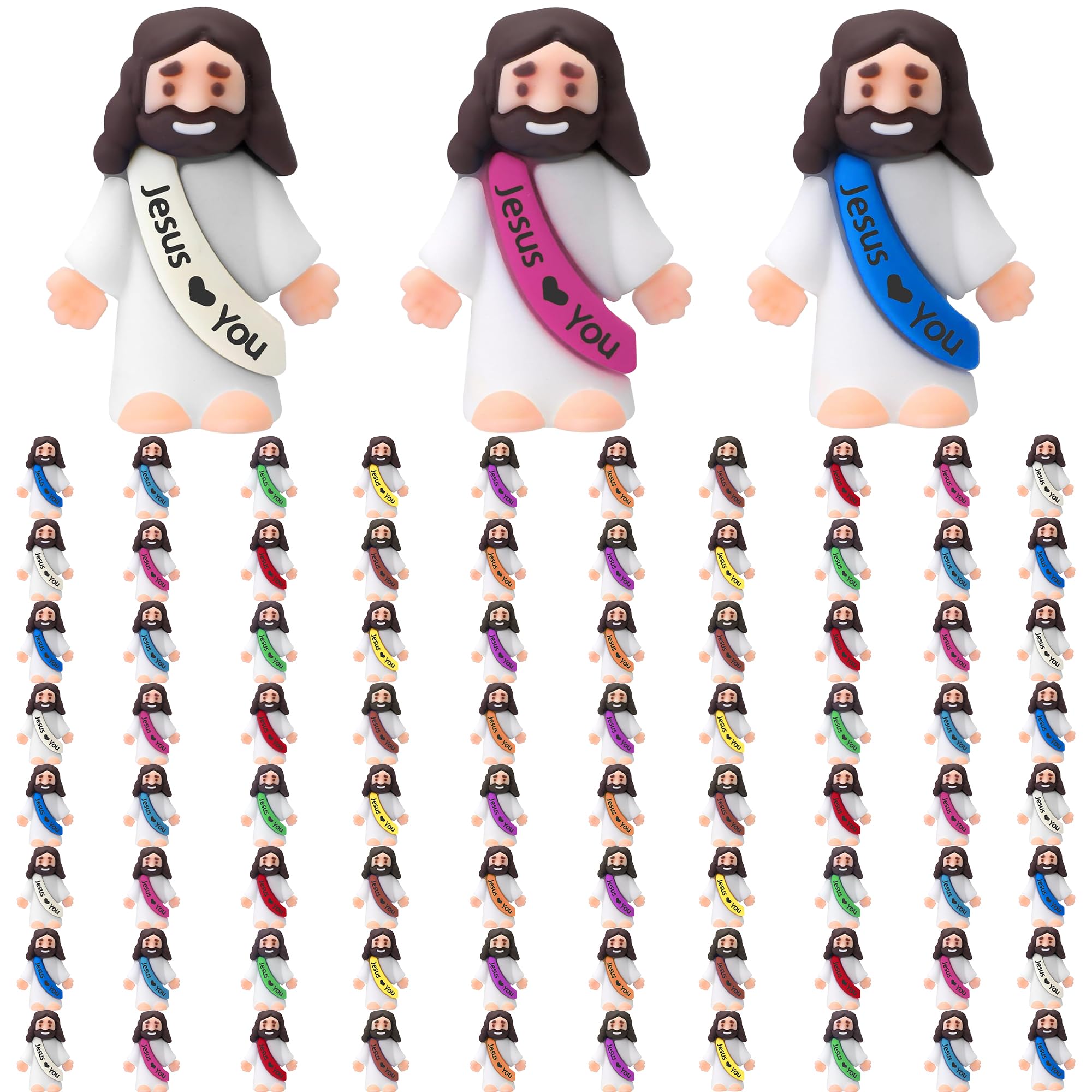 ajabavbd little-jesus-figurines bulk-pack on display shelf, ideal Easter decor and gifts.