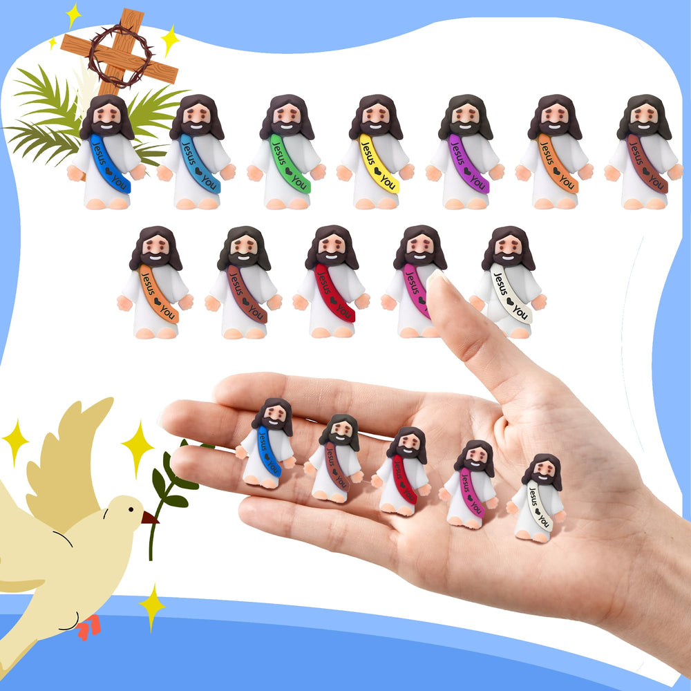 ajabavbd tiny jesus figurines, durable and safe for kids' crafts.
