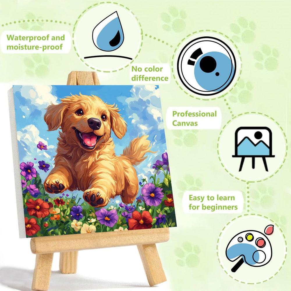 Ajepon 8x8 inch dog painting canvas ready to decorate.