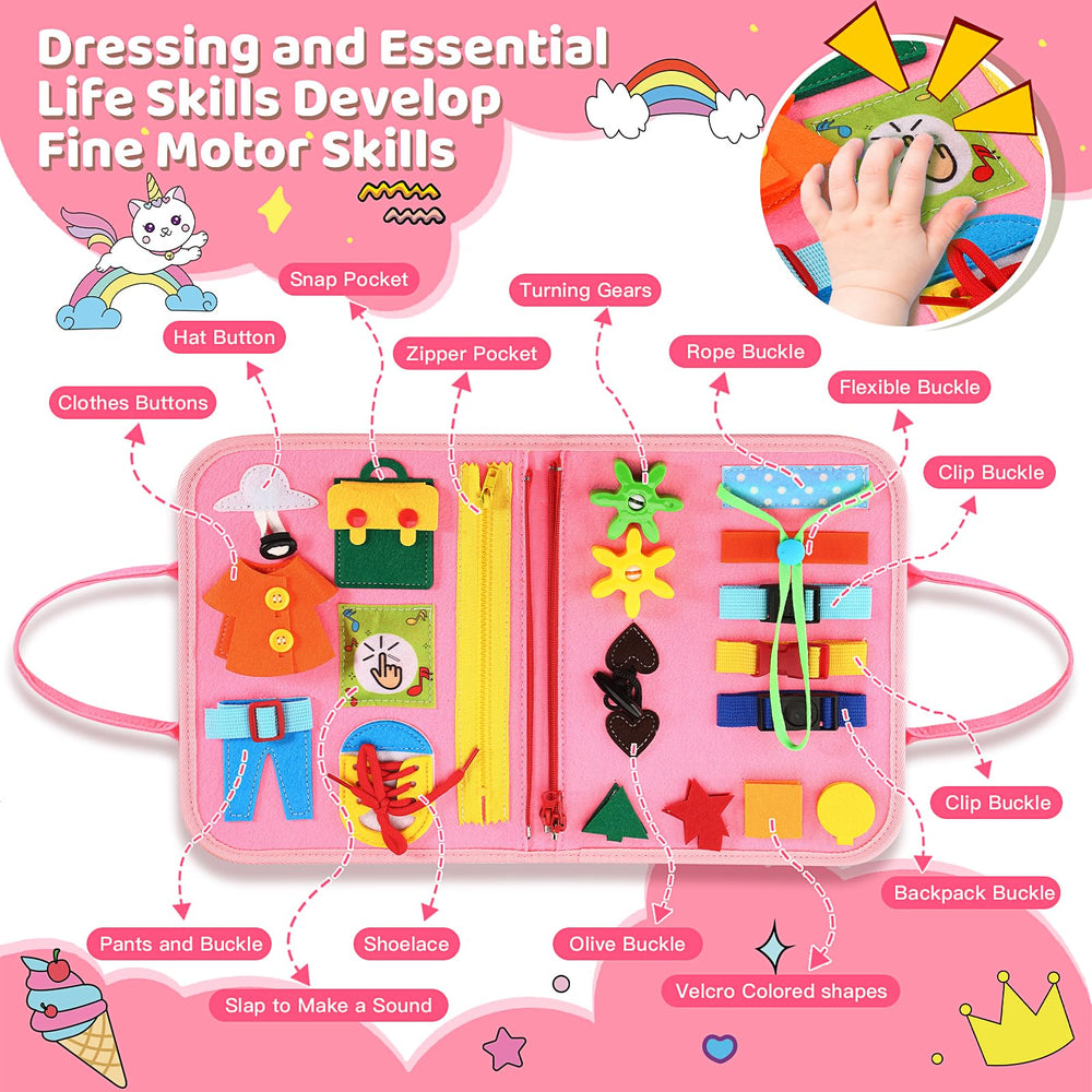 AJsupojouet busy board laces and buttons develop practical life skills