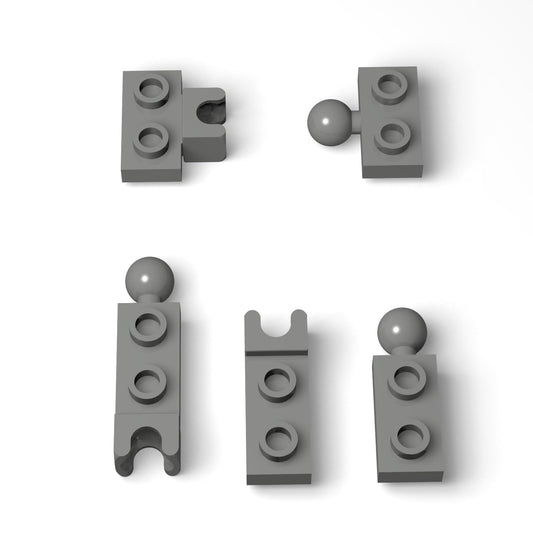 Ajuzolu 105-piece ball joints bulk in dark gray for versatile builds.