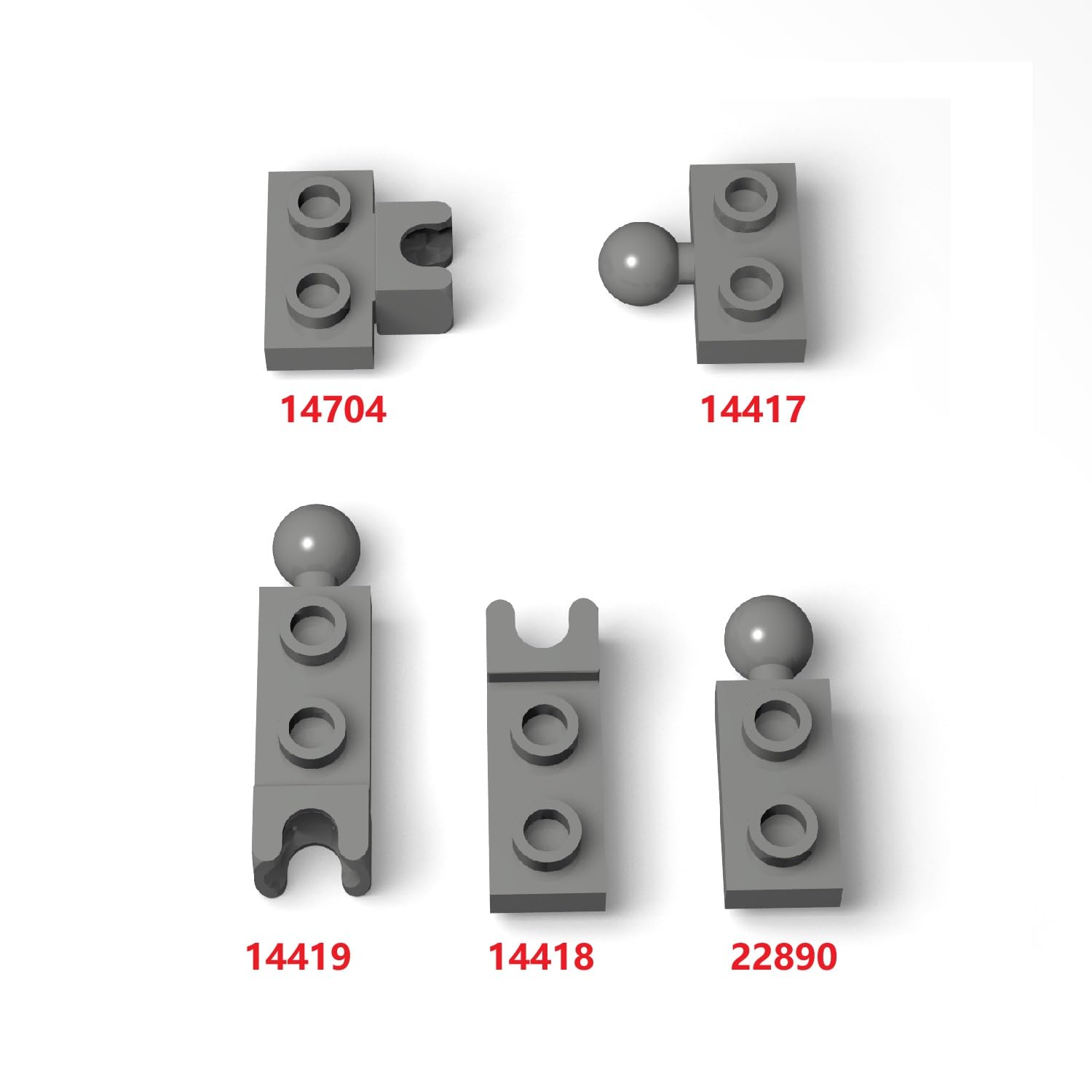 Ajuzolu ball joints pack in dark gray compatible with major bricks.