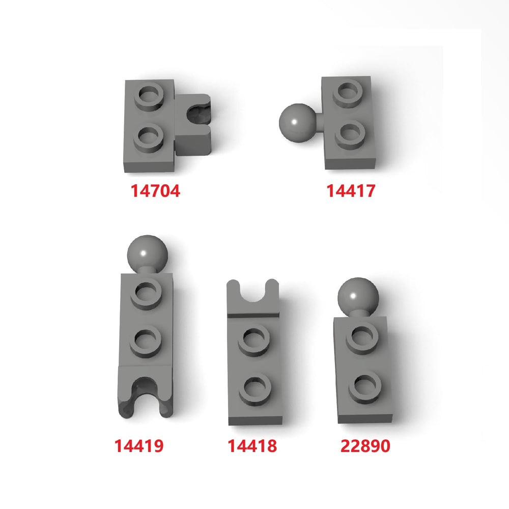 Ajuzolu ball joints pack in dark gray compatible with major bricks.