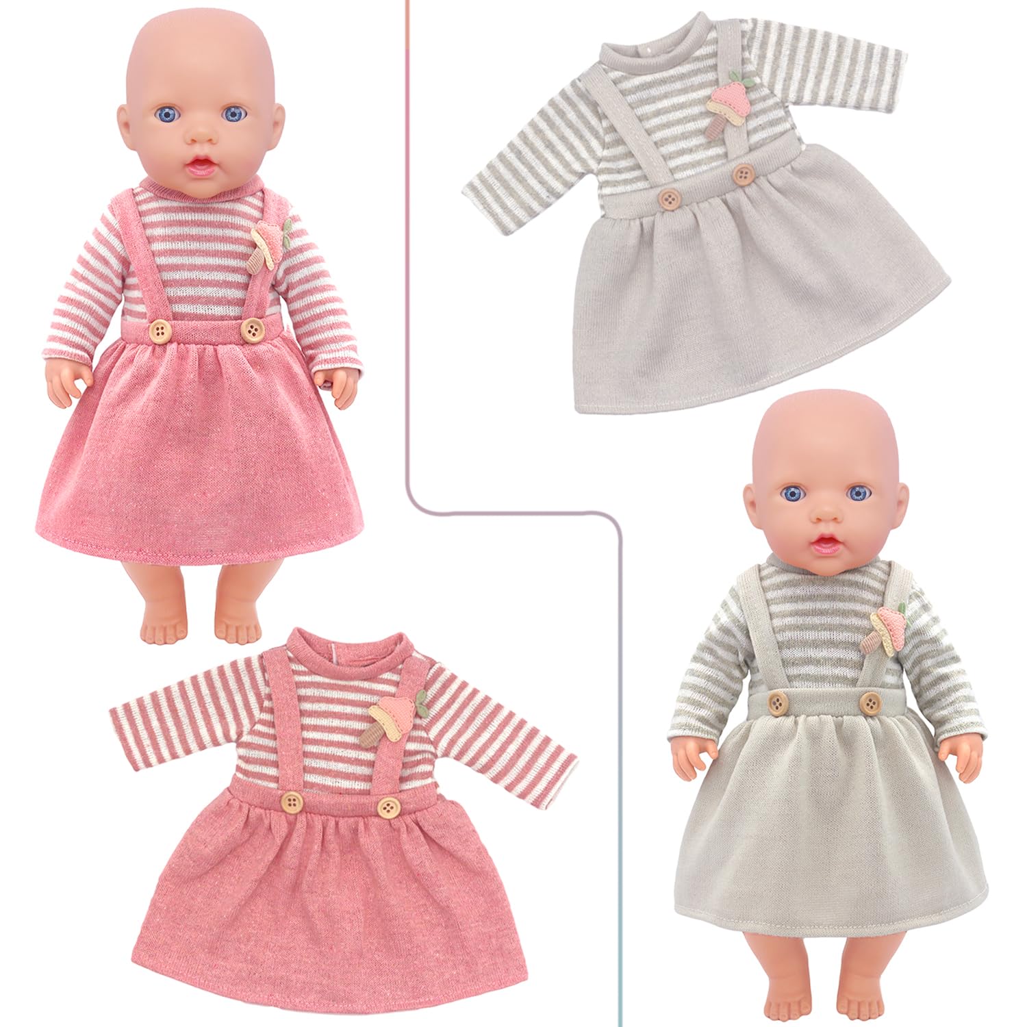 AK KYC 14-18 inch doll long sleeve dresses for versatile styling