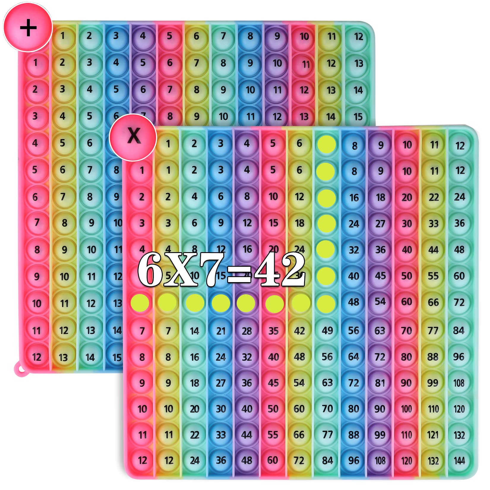 AK-SHIP doubled-side macaron front 12x12 multiplication chart for math practice