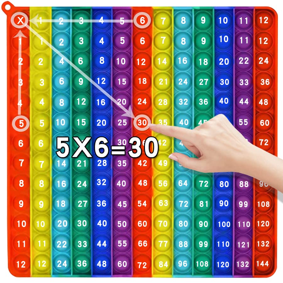 AK-SHIP multiplication table pop bubble toy 12x12 for memory-friendly math practice