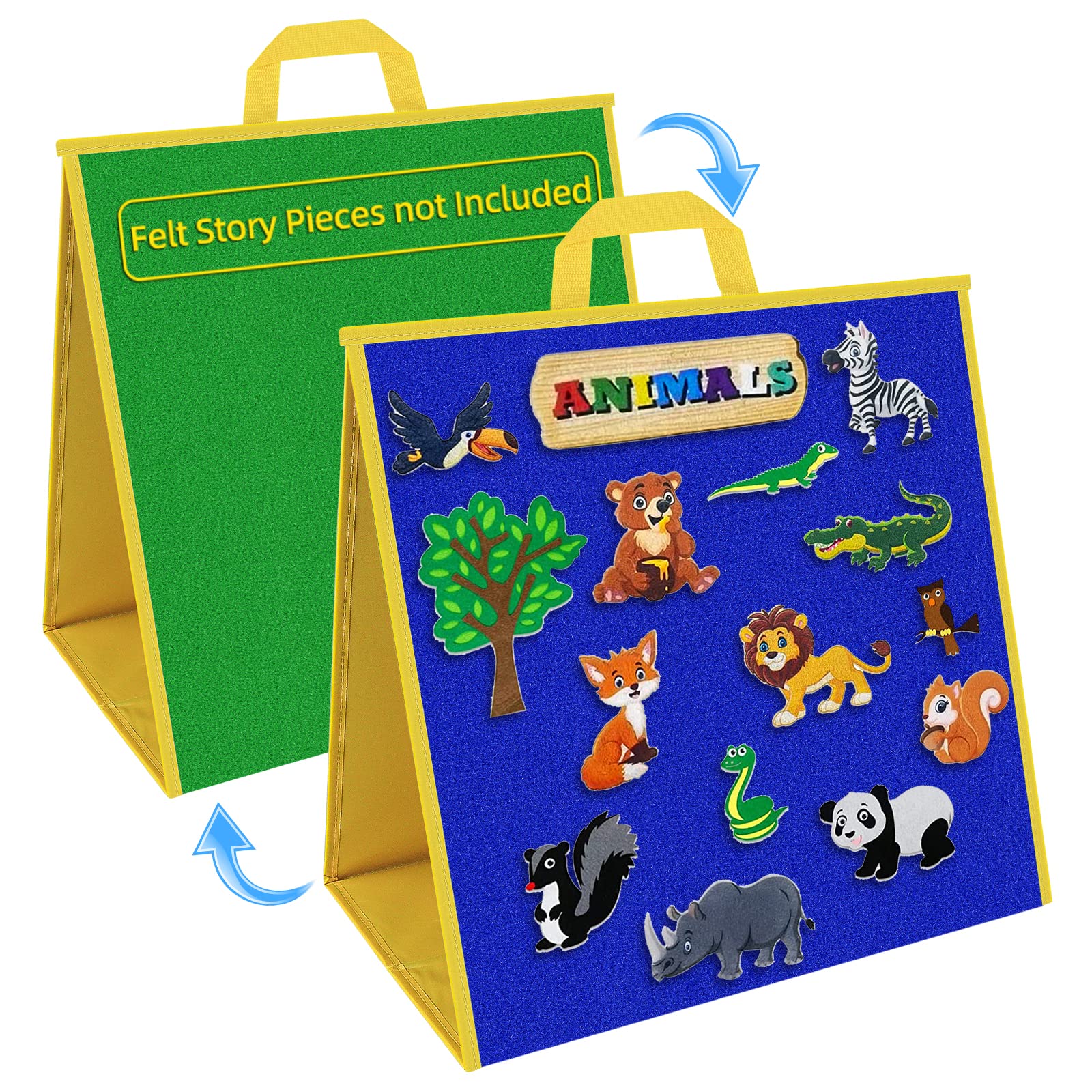 AKAYOK double-sided felt board full view supports versatile storytelling and learning.