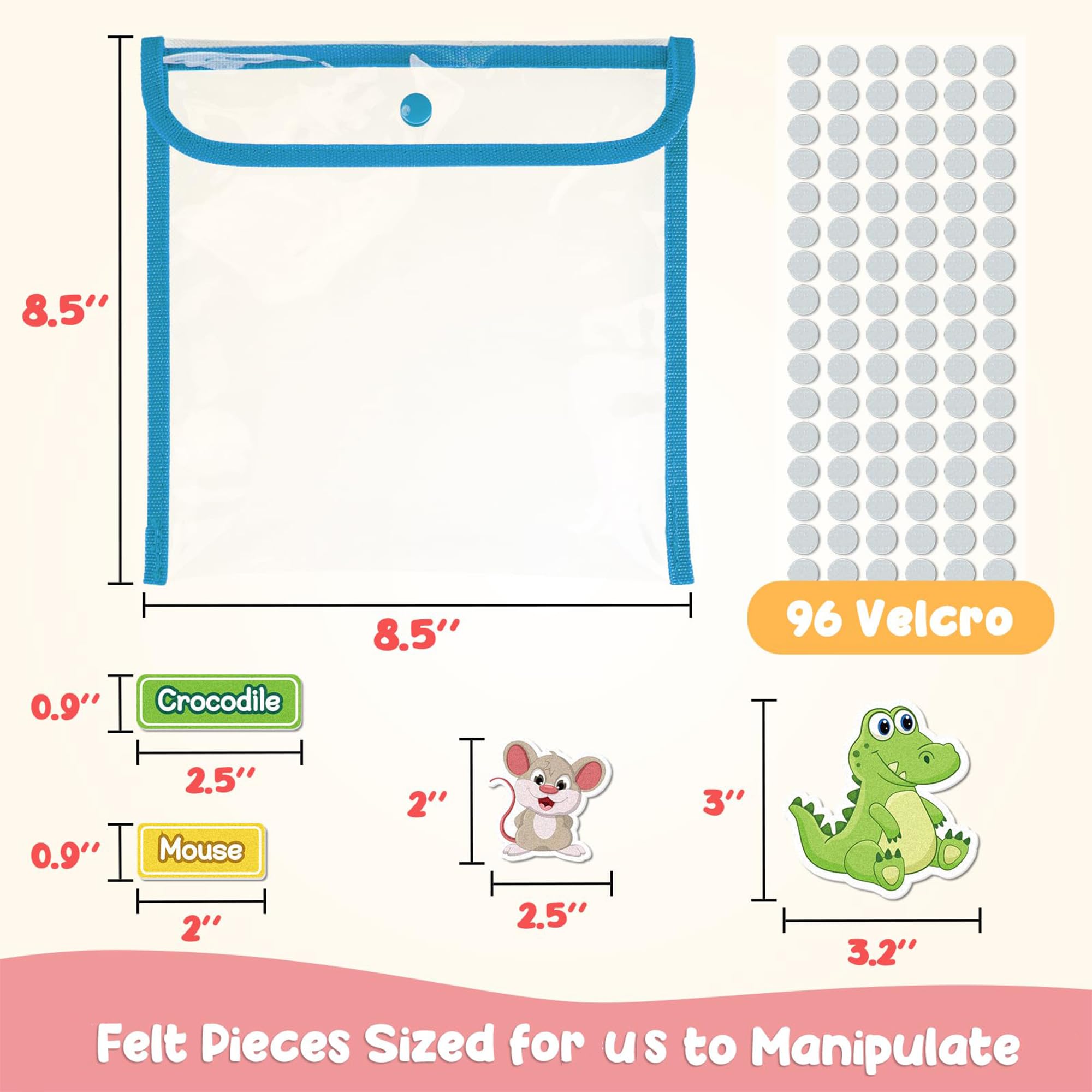 AKAYOK felt animals with velcro backs; easy to organize felt boards during lessons.