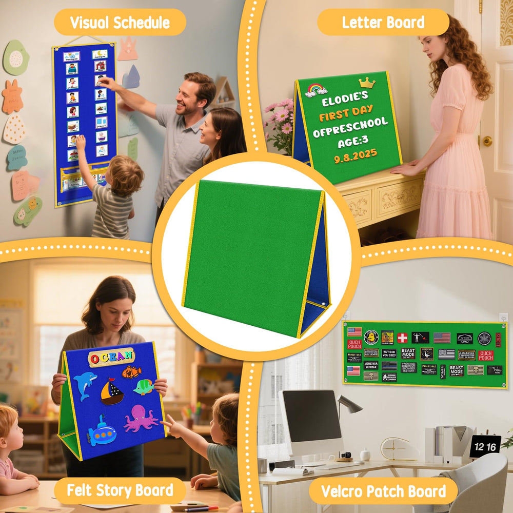 AKAYOK foldable felt board in desktop mode for classroom storytelling on the go.