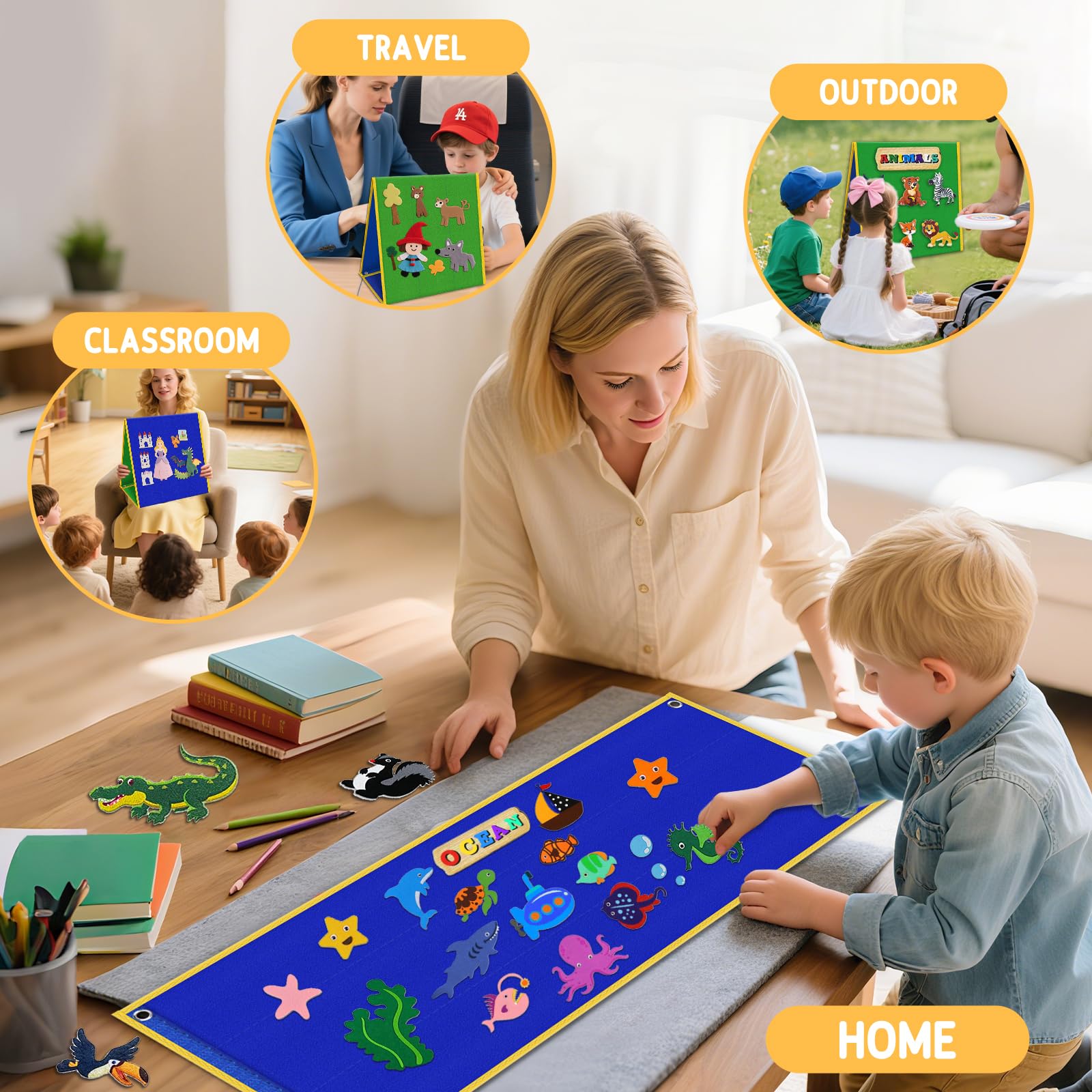 AKAYOK wall-mounted setup expands to 33 inches for large group lessons.
