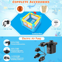 AKEYDIY Bounce House 135W pump enables quick inflation and quiet operation.