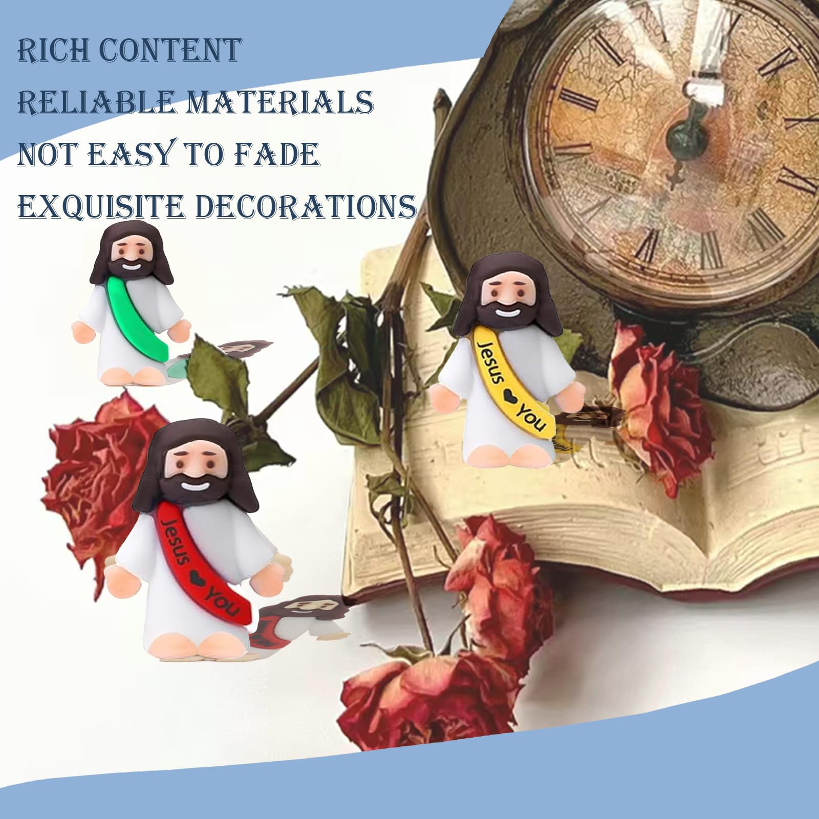 AKFAHOIF durable plastic Jesus figures 1.4 inches tall for long-lasting use