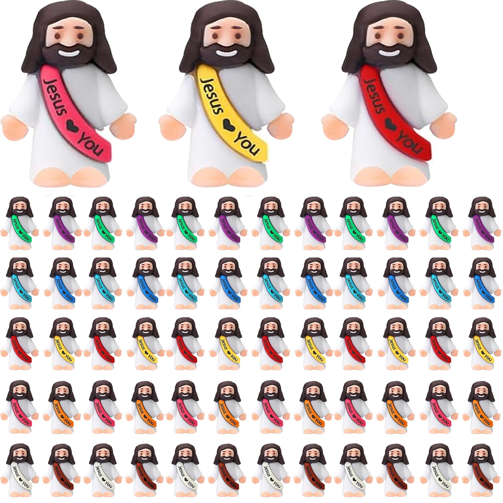 AKFAHOIF Little Jesus figures 60pcs bulk pack for Easter egg hunts and decor