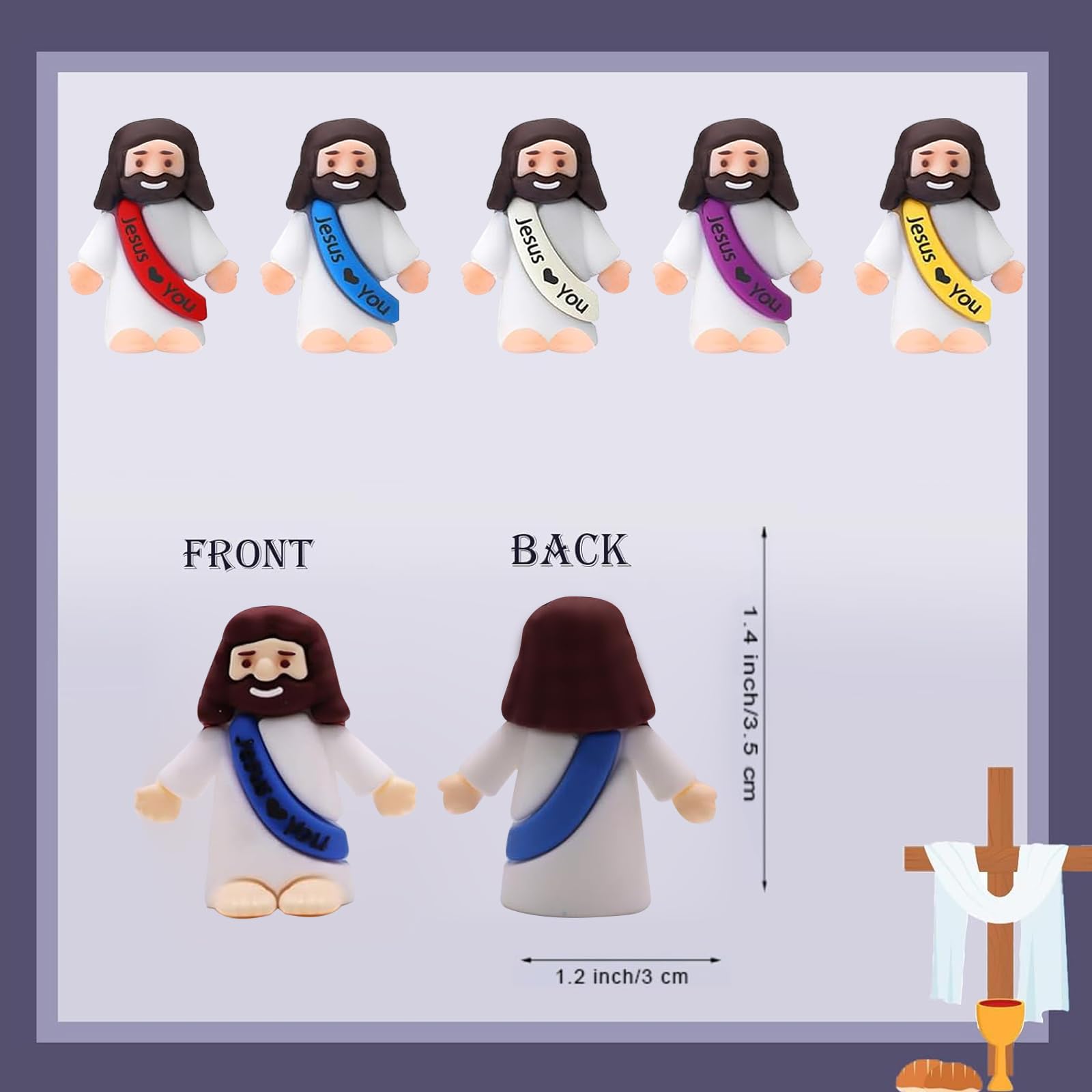 AKFAHOIF mini Jesus figurines ideal for egg hunts and classroom activities