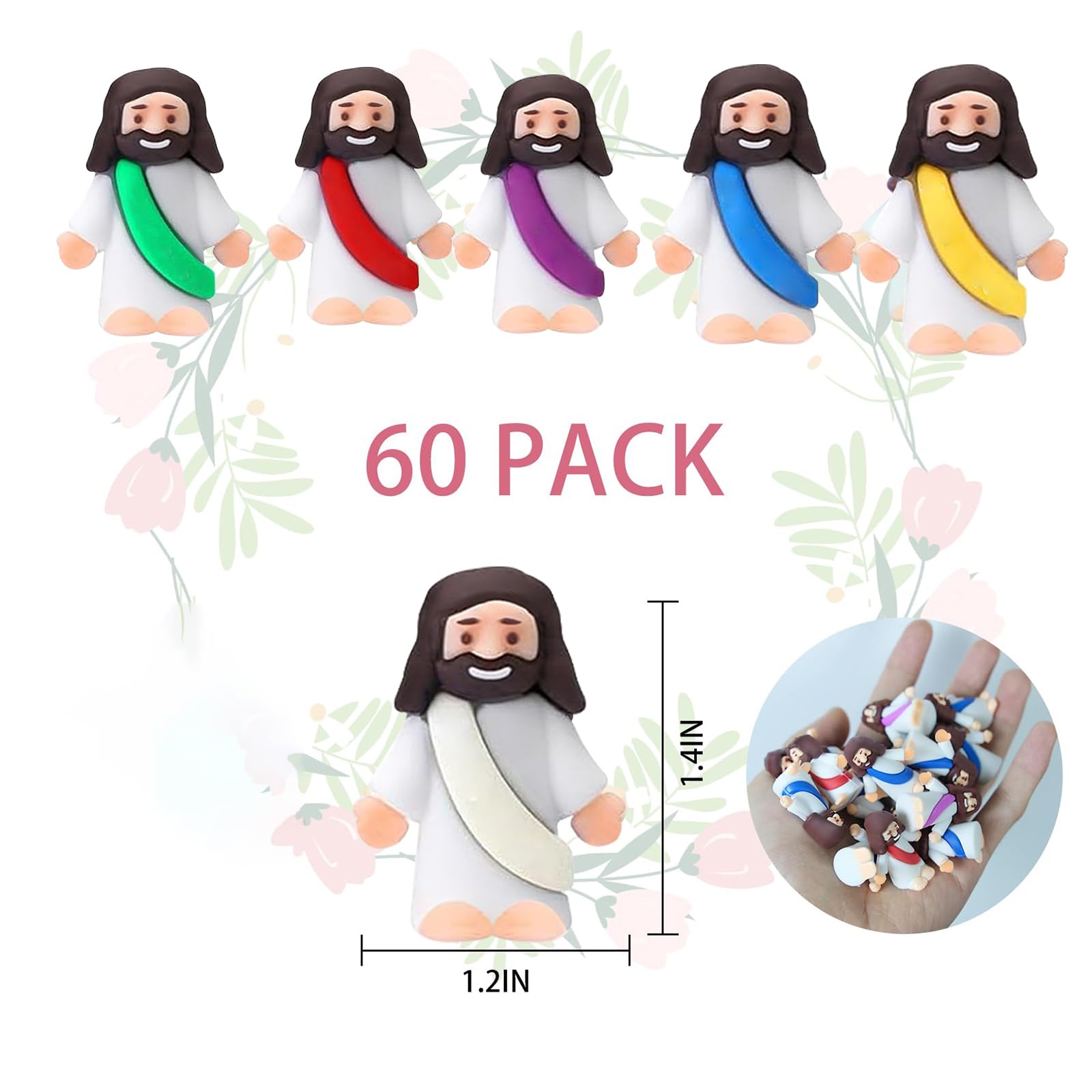 AKFAHOIF tiny Jesus figurines in festive color mix for vibrant Easter displays.