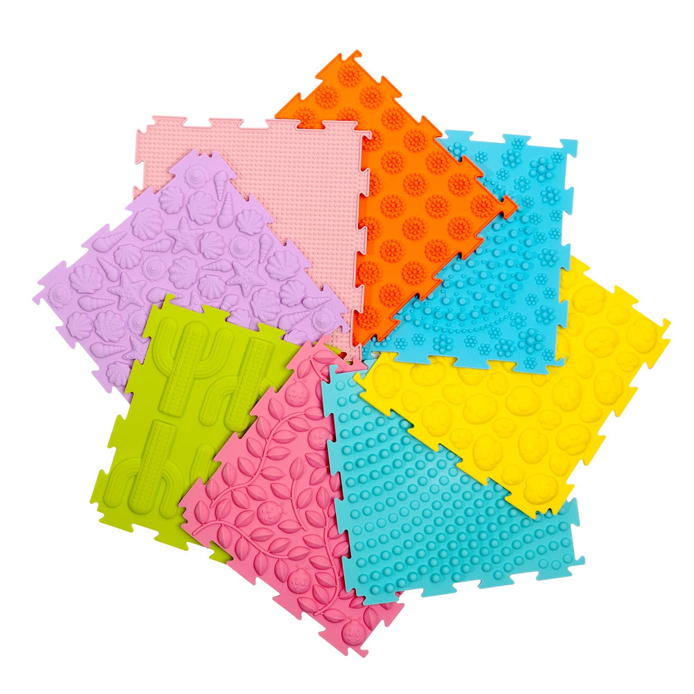 AKIMRABY sensory mats in eight colors for tactile exploration