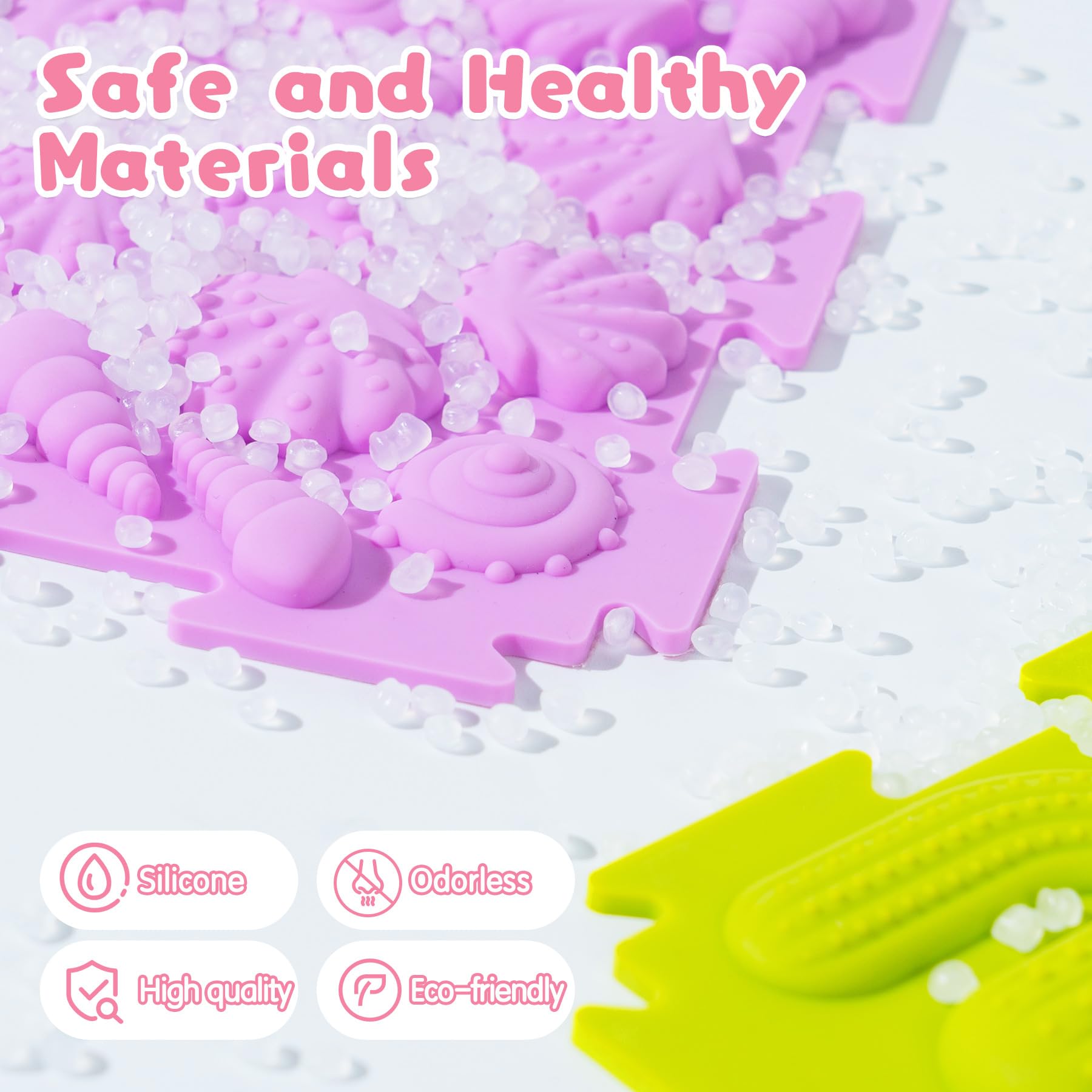 AKIMRABY silicone sensory mats with soft textures for safe play