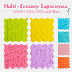 AKIMRABY sensory tiles with varied patterns for visual and tactile play