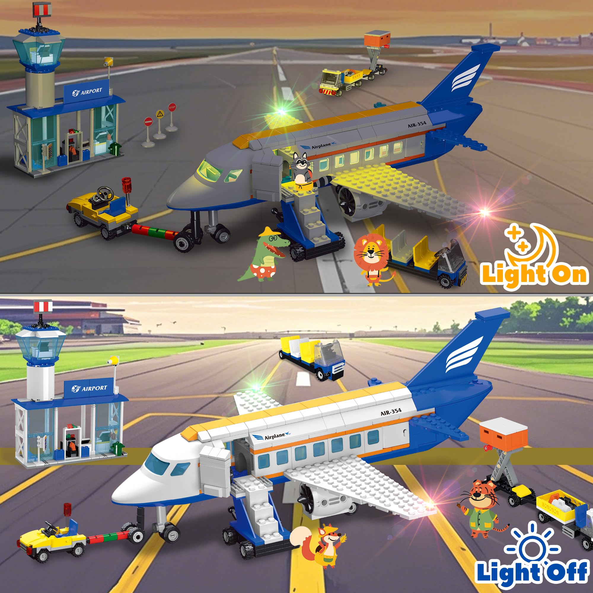 AKWME airport terminal and luggage trailer with detailed airport components