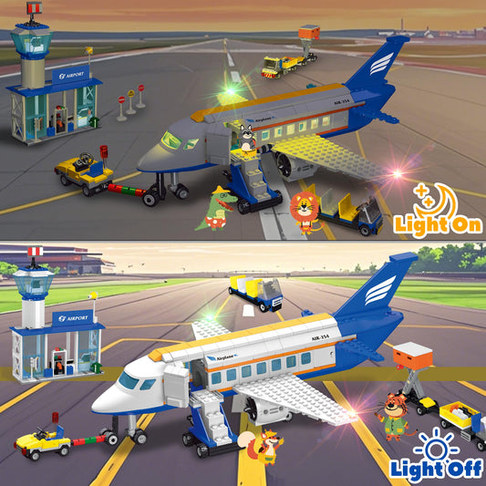 AKWME airport terminal and luggage trailer with detailed airport components