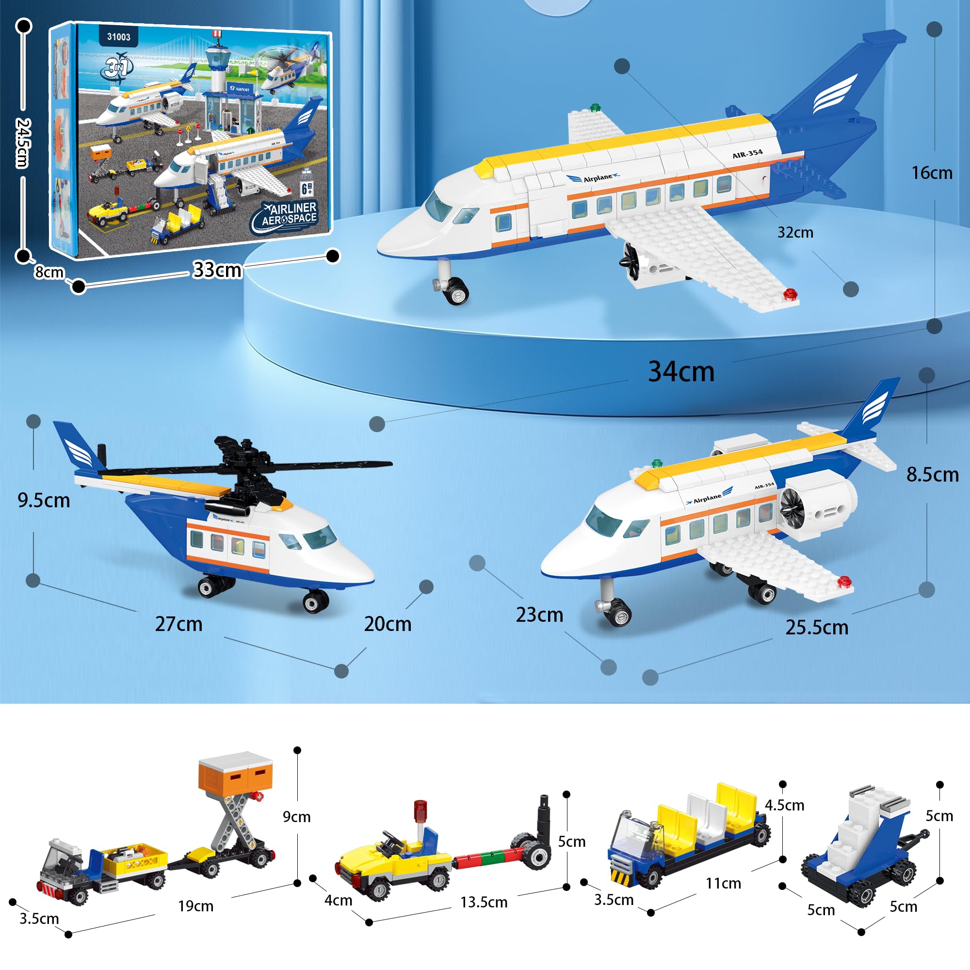 AKWME city aviation set makes a great gift for kids ages 6-12
