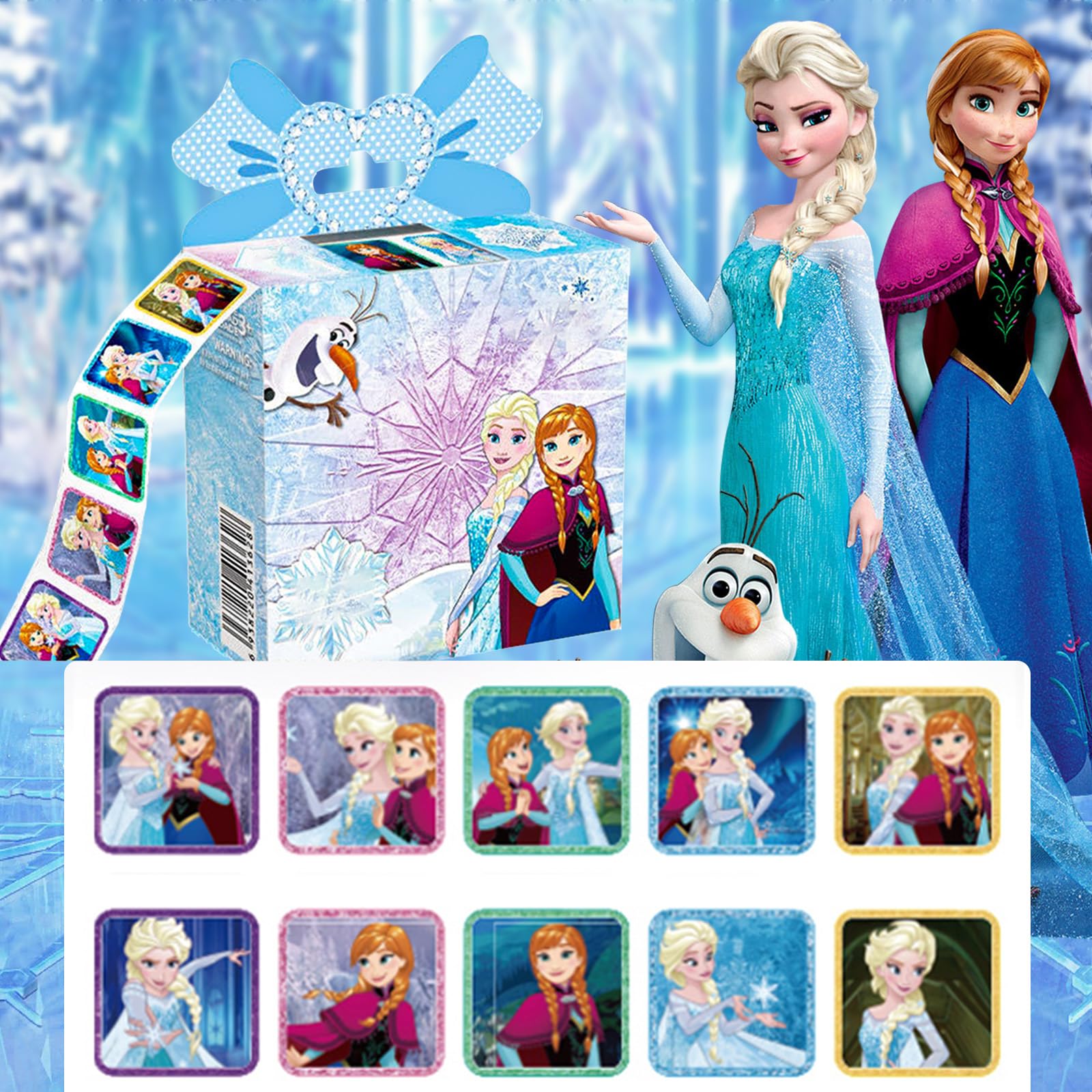 ALABOW cartoon princess stickers in 1.5-inch size for clear decoration.