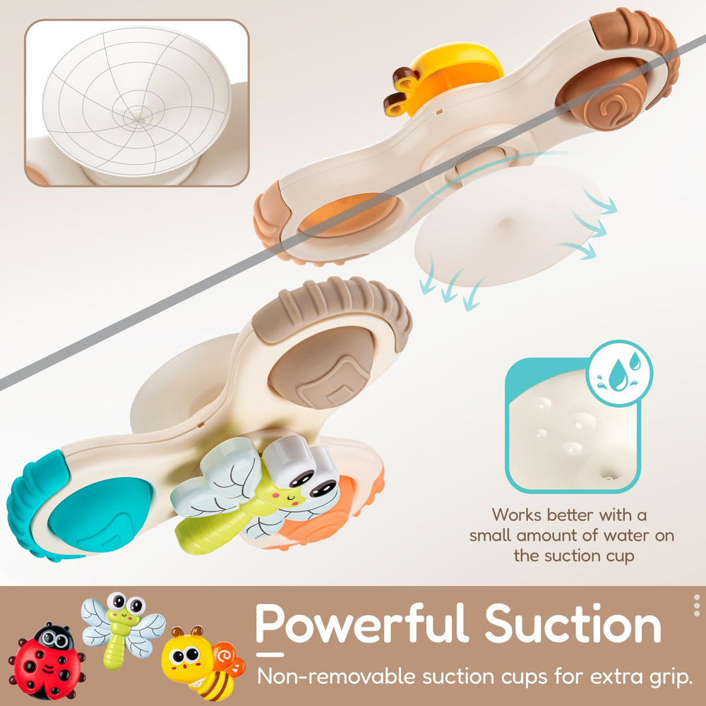 ALASOU 3pcs spinner with suction cups offers versatile on-surface play.