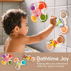 ALASOU bath-time spinner toy provides splash-safe water play.