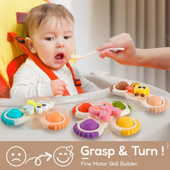 ALASOU colorful suction spinner aids sensory exploration for toddlers.
