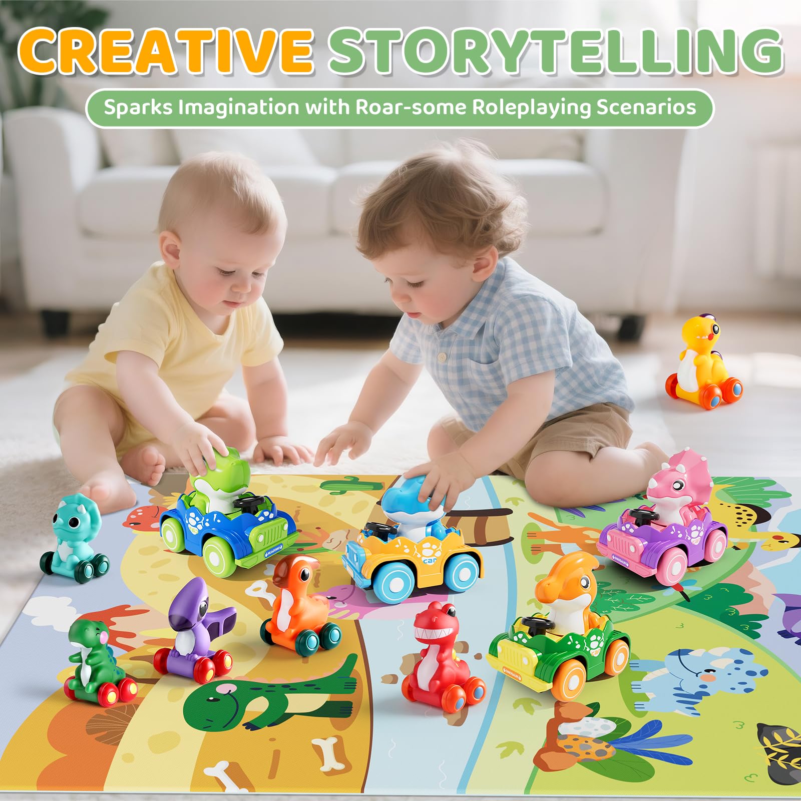 ALASOU plastic pink dinosaur car provides safe, engaging play for toddlers.