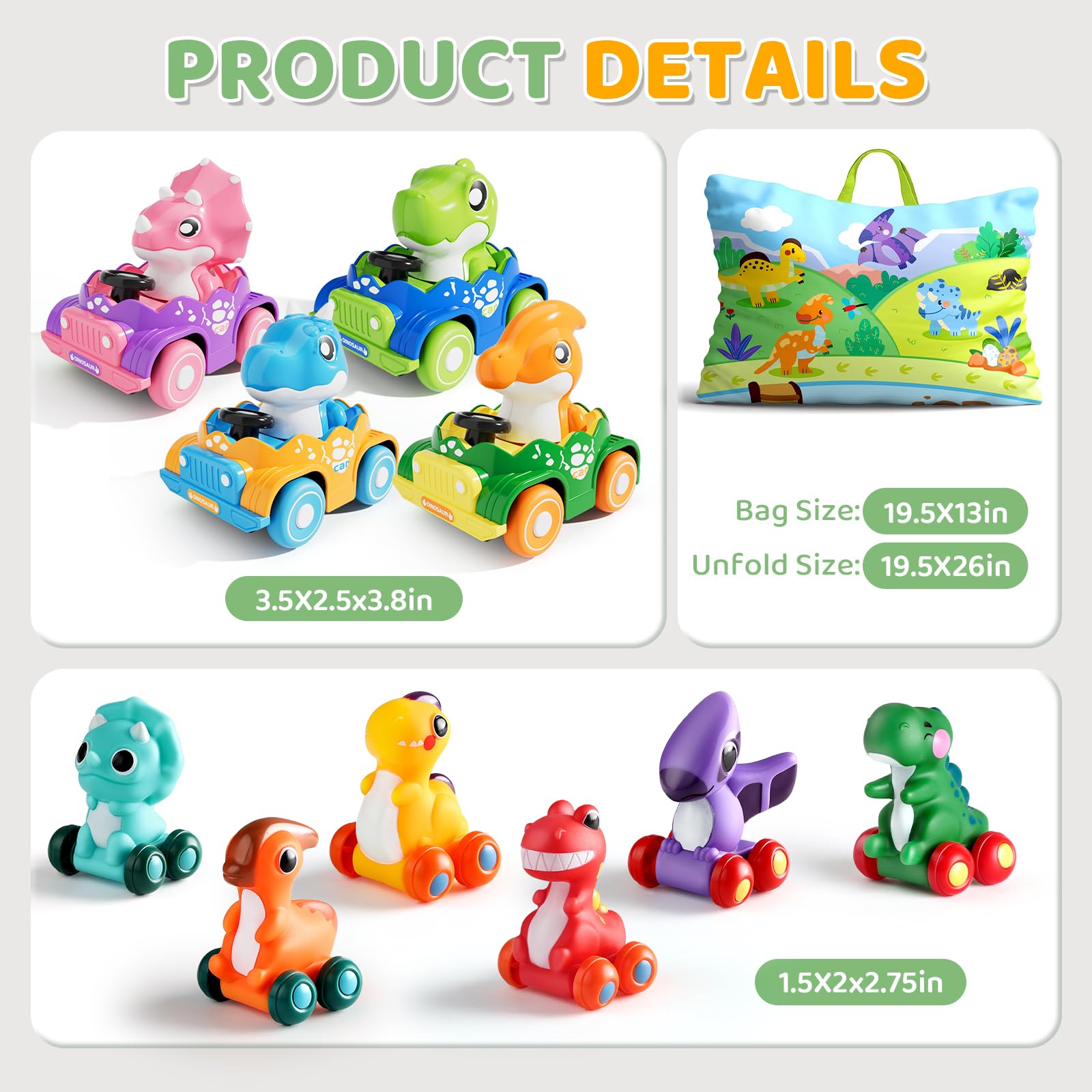 ALASOU rubber teal dinosaur car offers durable grip-friendly exploration for little hands.